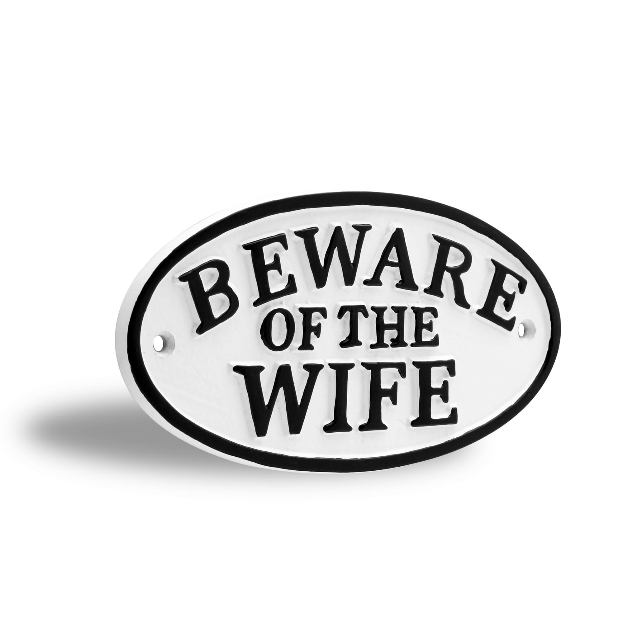 Panneau fonte Beware of The Wife pour habiller un mur de garage vide