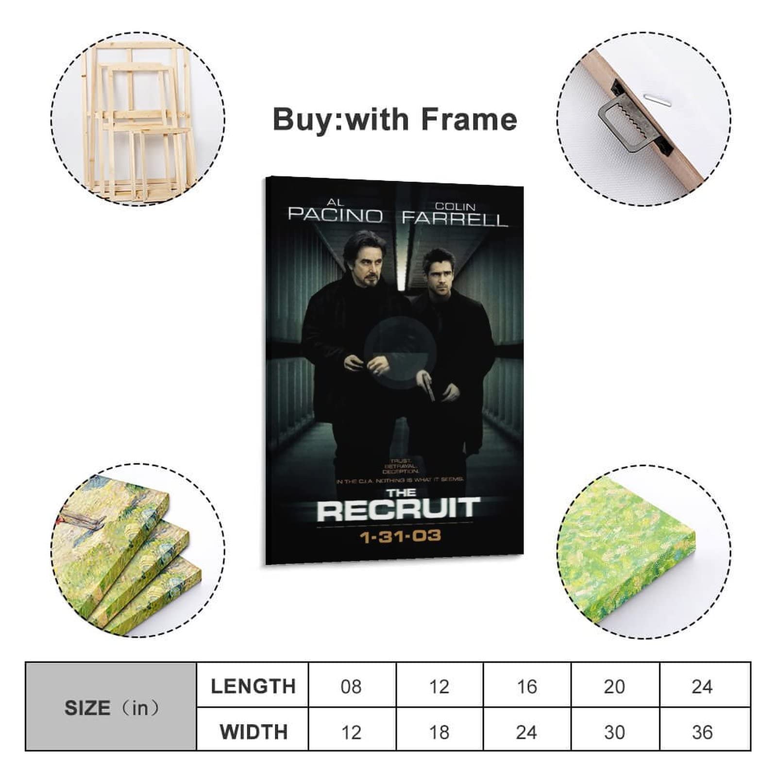 Poster su tela con stampa artistica da parete e film d'azione recruit Modern Family Bedroom Decor Poster 50 x 75 cm