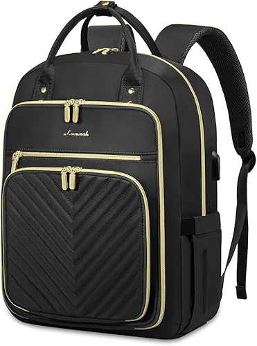 Miniatura 28 de LOVEVOOK Mochila para laptop para mujer, mochila de trabajo de moda con puerto USB, mochilas impermeables para el trabajo., Verde, 15,6 pulg., Moda