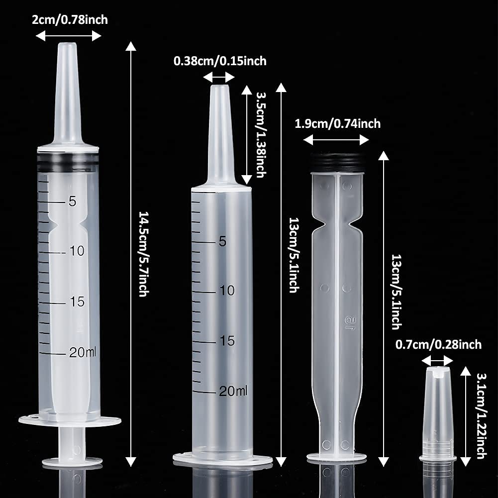 4 Pack 100ml Syringes + 12 Pack 20ml Syringes : Health & Household