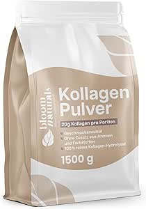 Collagen Pulver 1500g (1,5 KG) - Hochdosiert & Geschmacksneutral Kollagen Hydrolysat Pulver, Peptid Typ 1 & 3 - Kollagen Peptide - Abgefüllt und getestet in Deutschland