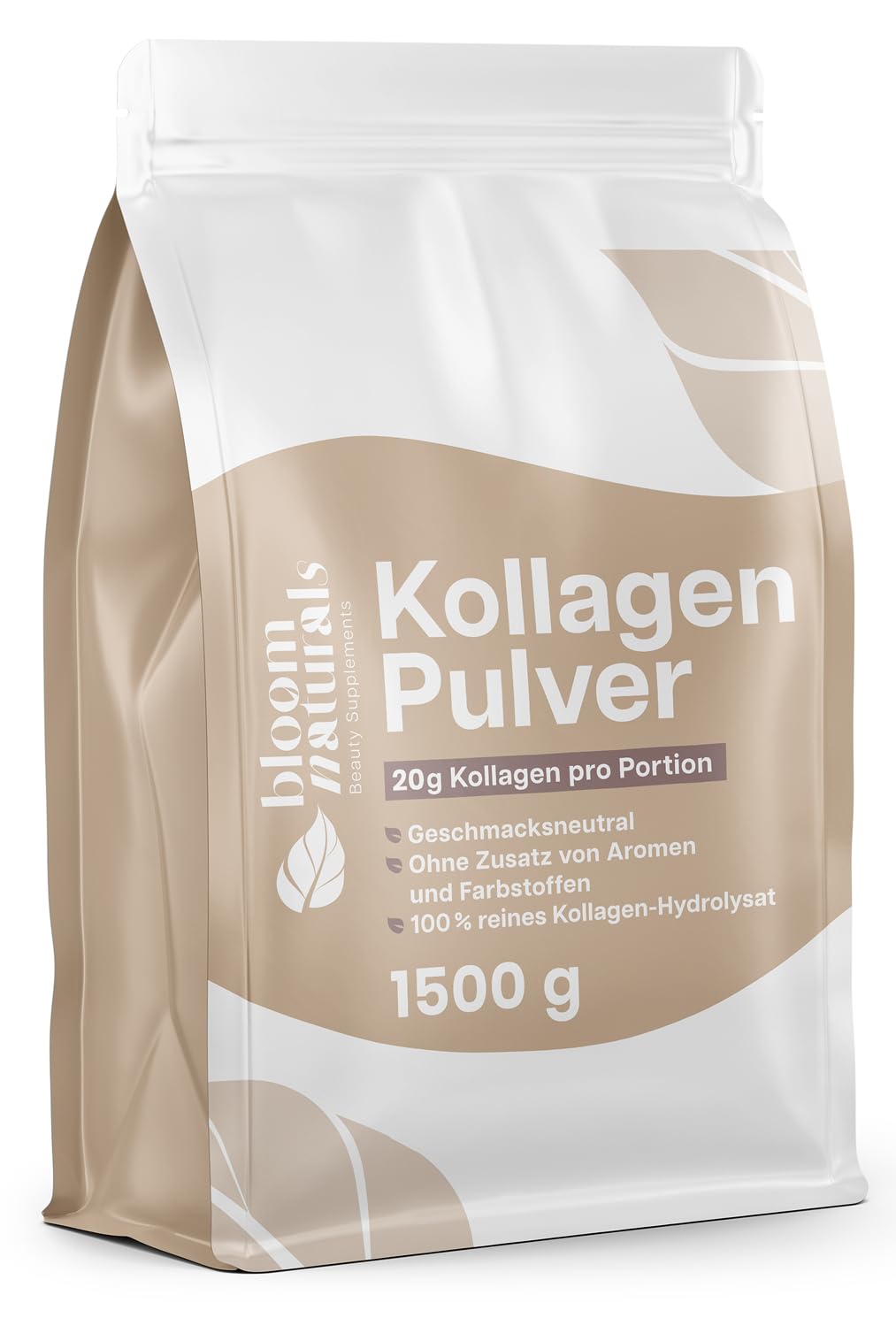 Collagen Pulver 1500g (1,5 KG) - Hochdosiert & Geschmacksneutral Kollagen Hydrolysat Pulver, Peptid Typ 1 & 3 - Kollagen Peptide - Abgefüllt und getestet in Deutschland