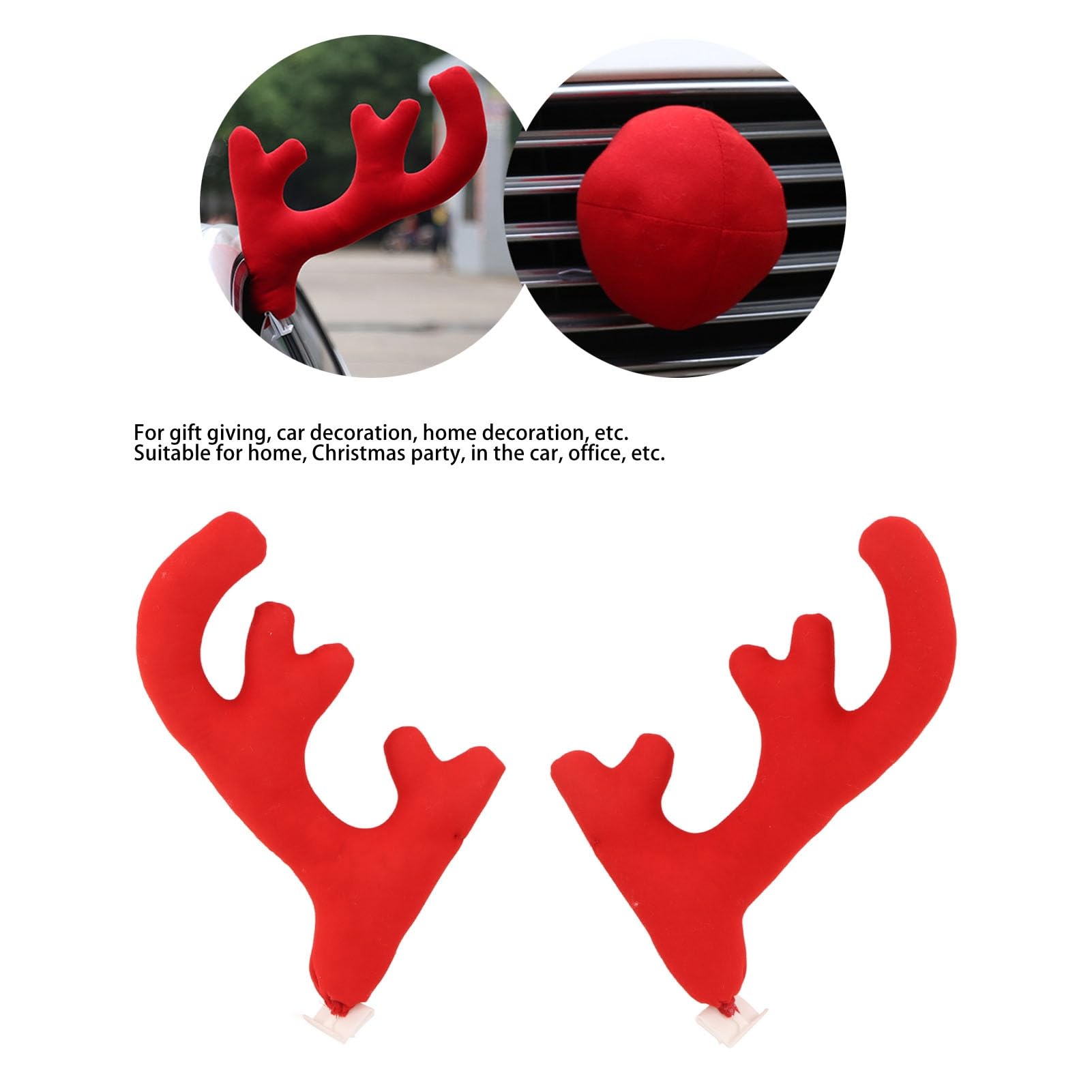 Cornes De Renne Lumineuses Pour Toit De Voiture - Décorations De Noël LED - Pour Fourgon, SUV, Voiture - 43 Cm, Avec Lumières - 5