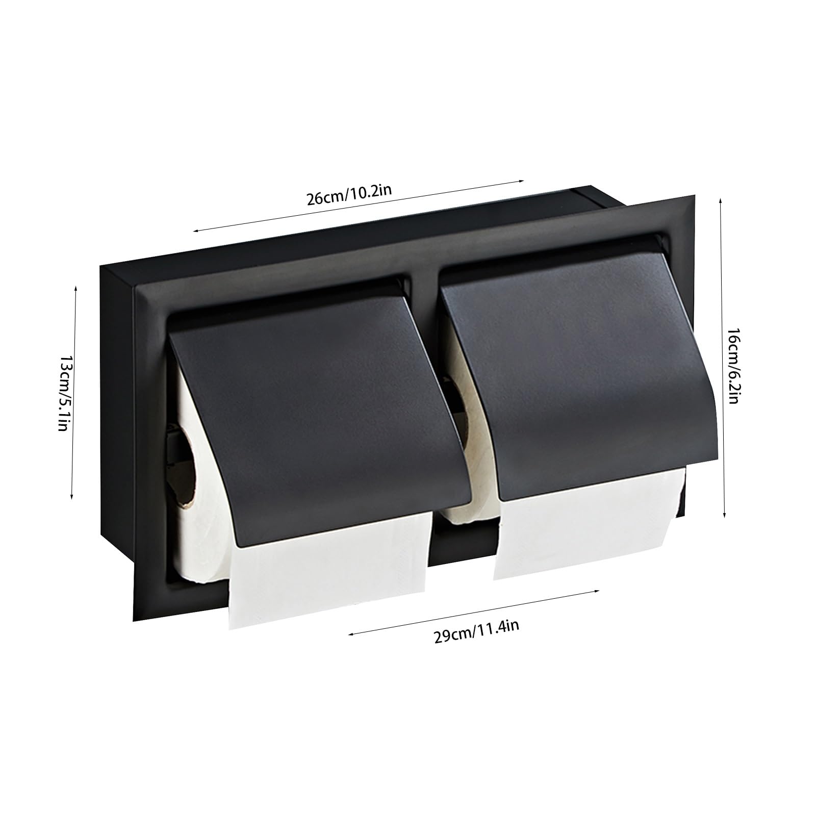 Porte-Toilettes de Toilette en Acier Inoxydable Porte-Toile de Toilette encastré Porte-Tissus Durable Porte-Rouleau encastré Porte-Roule LWX
