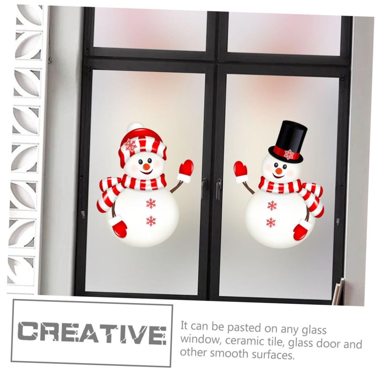 TOPBATHY 8 Blatt Aufkleber Wandaufkleber Fensteraufkleber Dekorative Aufkleber Weihnachts Fensteraufkleber Weihnachts Fensterdekorationen Weihnachts Türaufkleber Schneemann