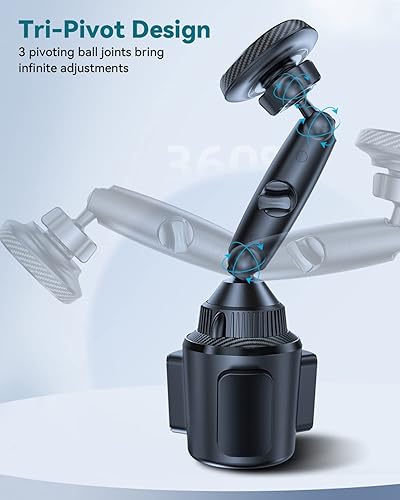 Miniatura 4 de Soporte magnético para teléfono Magsafe, potente imán: soporte flexible de tres pivotes para coche, Tesla, camión, SUV, compatible con iPhone 16,
