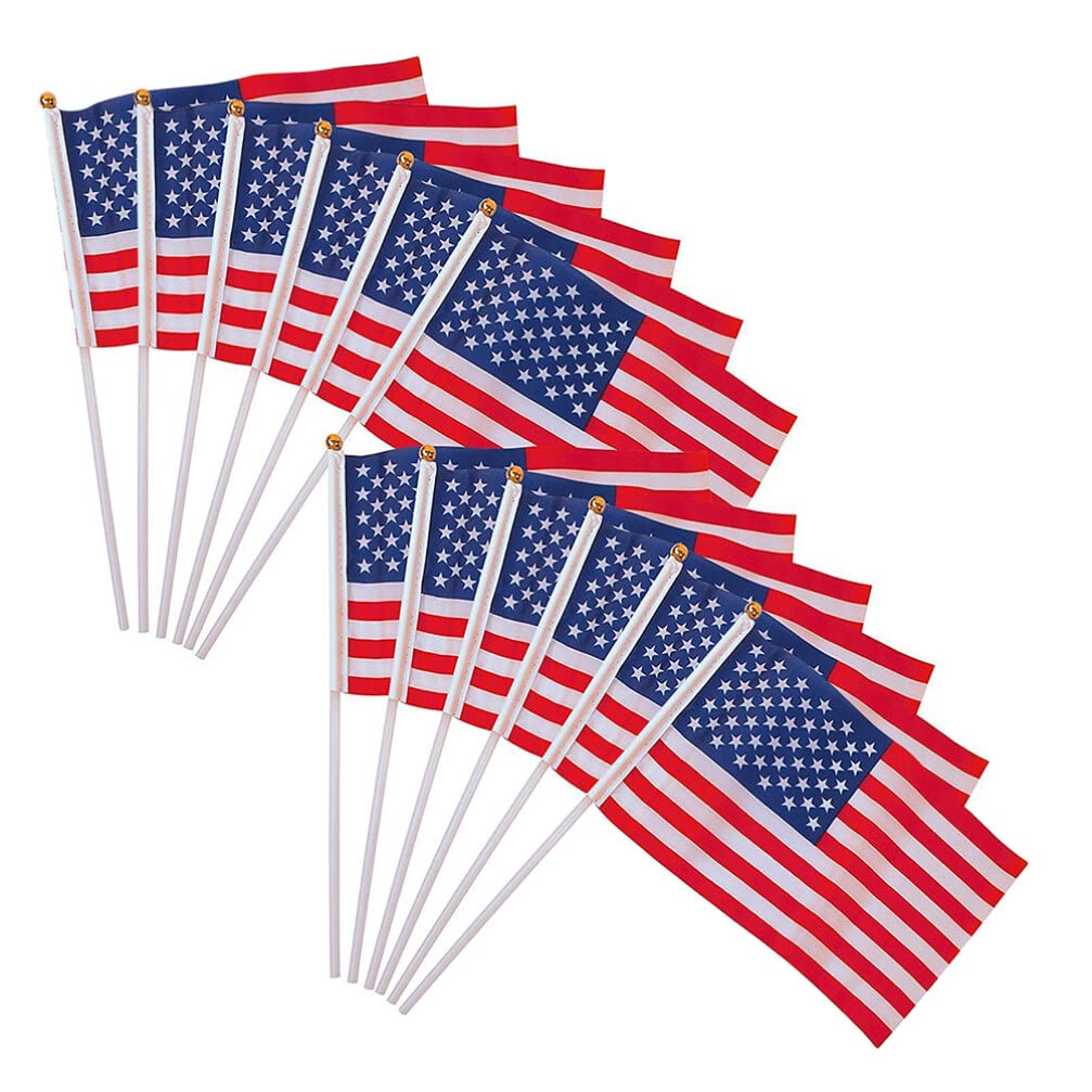 Operitacx 12pcs Usa Flag American Hand Waving Flags for Festival Celebrations for Outdoor Events for Patriotic Displays - Image 4