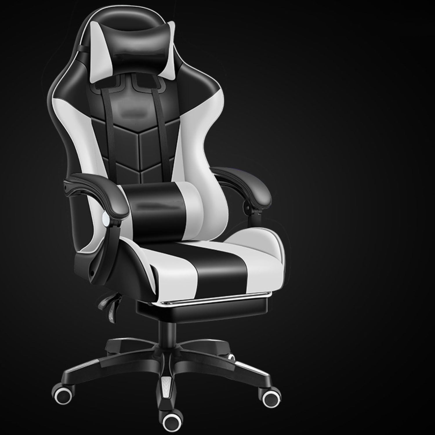 Chaise de bureau ergonomique à dossier haut avec accoudoirs et soutien lombaire, hauteur réglable et inclinaison pour bureau à domicile ou étude