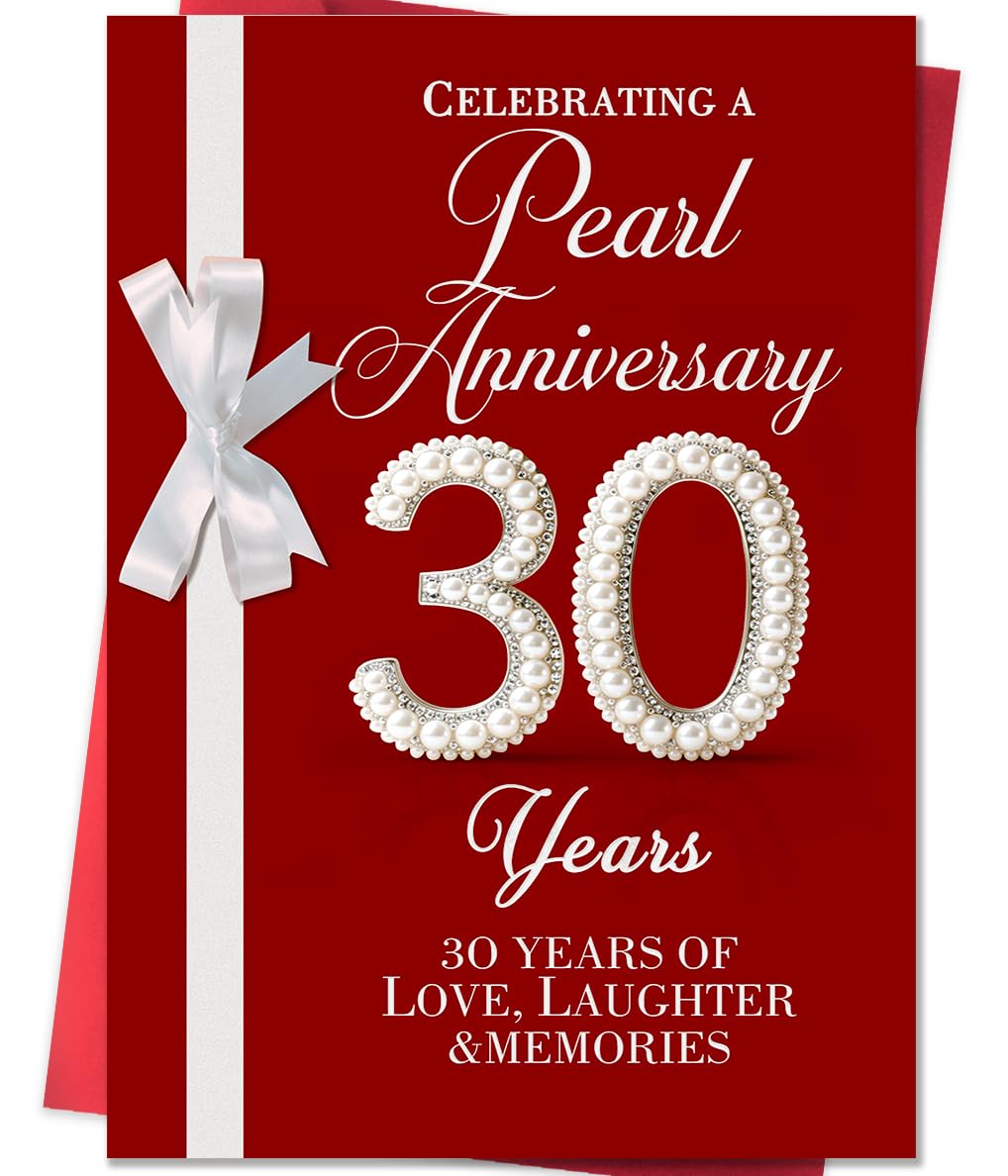 Beixian Sweet 30th Anniversary Card Gifts for Women Men, 30th Wedding Anniversary, 30 Year Anniversary Decorations,Our Love Is As Gentle And Firm As