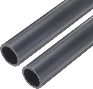 MECCANIXITY 7/8 Inch PVC Rigid Tube Round Pipe Tubing Hardware Tubing 16.6mm ID 22mm OD 9" Length Dark Grey High Impact for Water Pipe, Crafts, Cable Sleeve 2pcs