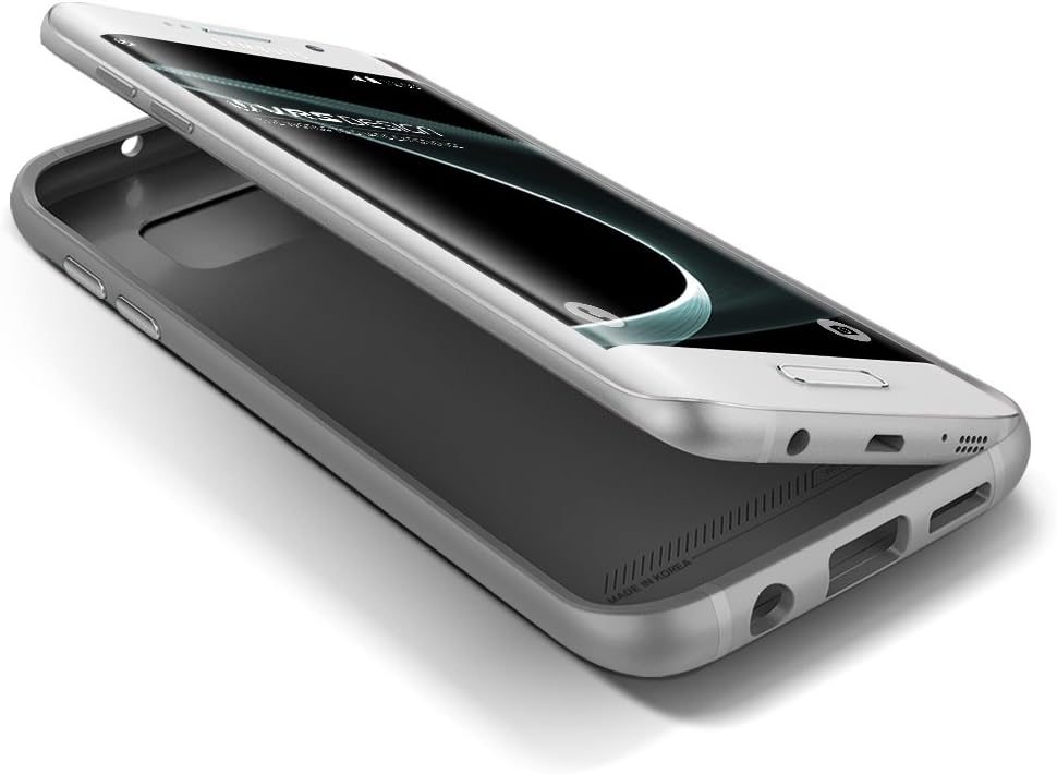 Galaxy S7 Edge Case, VRS Design [Single Fit][Smokey Gray] - [Metallic Buttons][Non Slip][Slim Fit] For Samsung S7 Edge