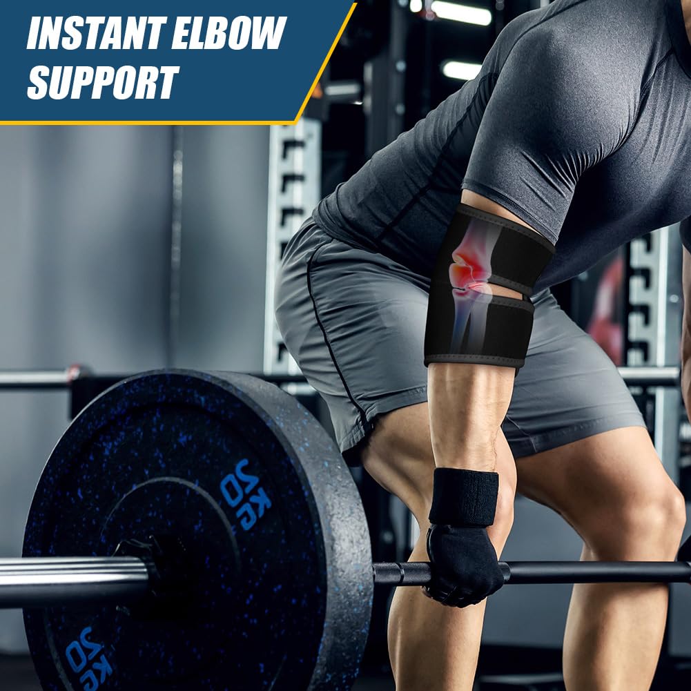 Ellenbogenbandage, Tennisarm bandage, Kompression Ellenbogen Bandage für Arthritis, Sehnenentzündung, Ellenbogenschoner für Sport, Golferarm, Tennisarm Armbandage Herren und Damen, 1 Stück