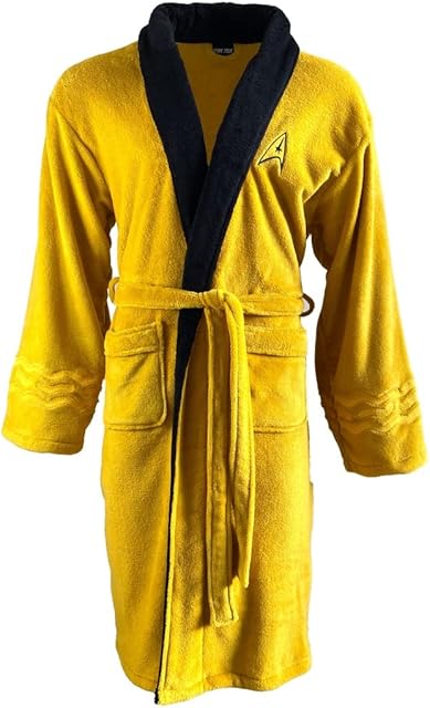 Groovy Uk Men's Groovy Bathrobe, Mustard/Black/Yellow, One Size UK
