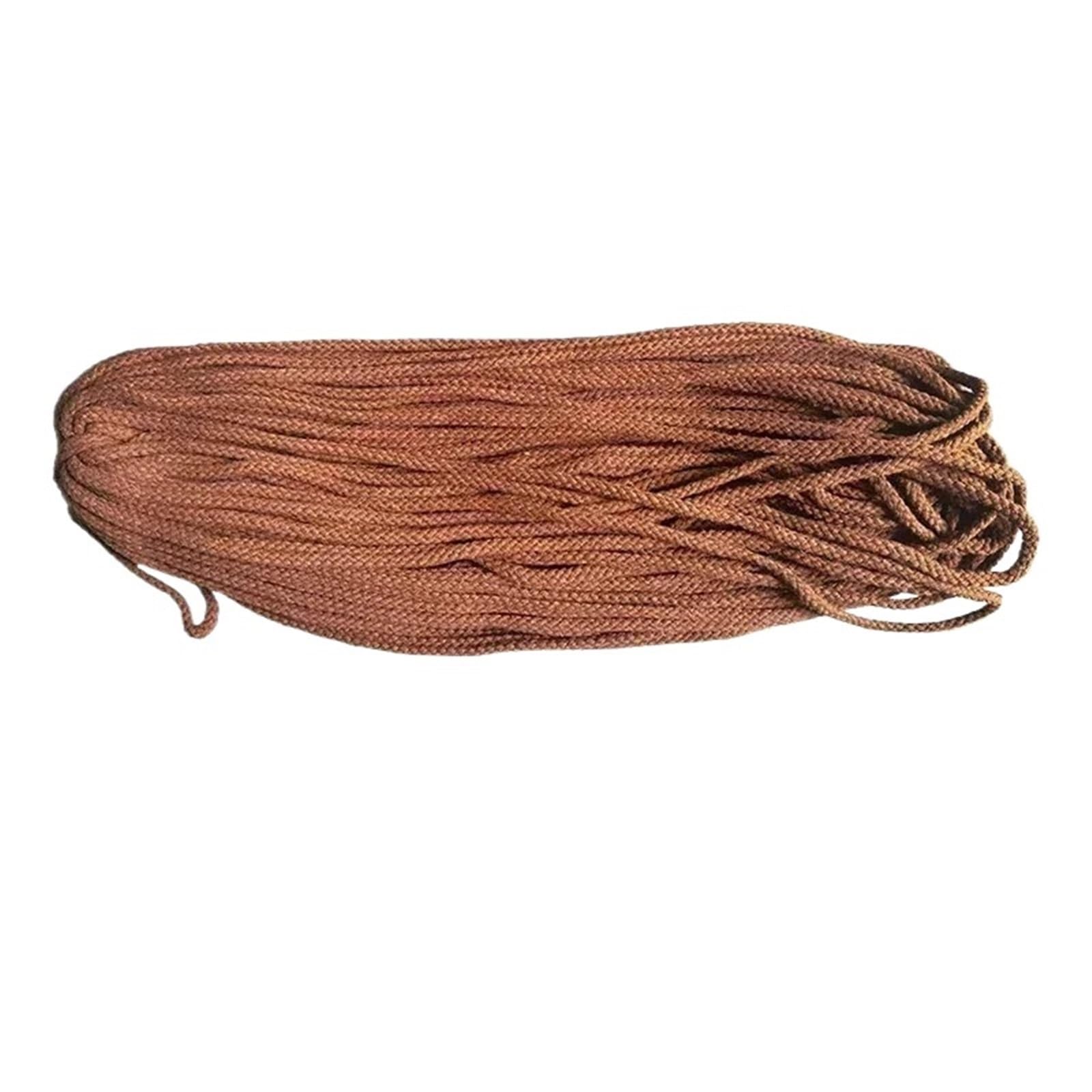 Cotton Macrame Cord 20M 5/7mm Twisted Cotton Cords Braided String Ropes Bag Strap Rope Clothes Home Textile Macrame Thread Cord Sewing Accessories(RedCoffee,7mm)