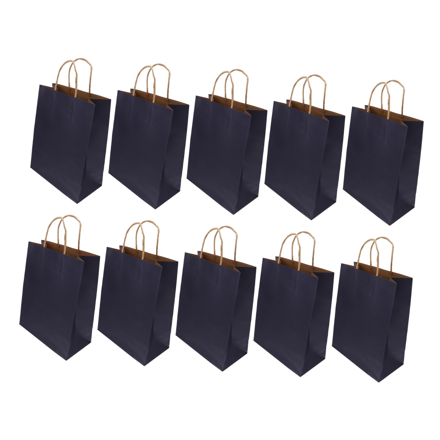 Holibanna 10pcs Paper Takeaway Bags with Handles Durable Bakery Paper Bags for Food Snacks and Cafes Bakeries and Outdoor Picnics