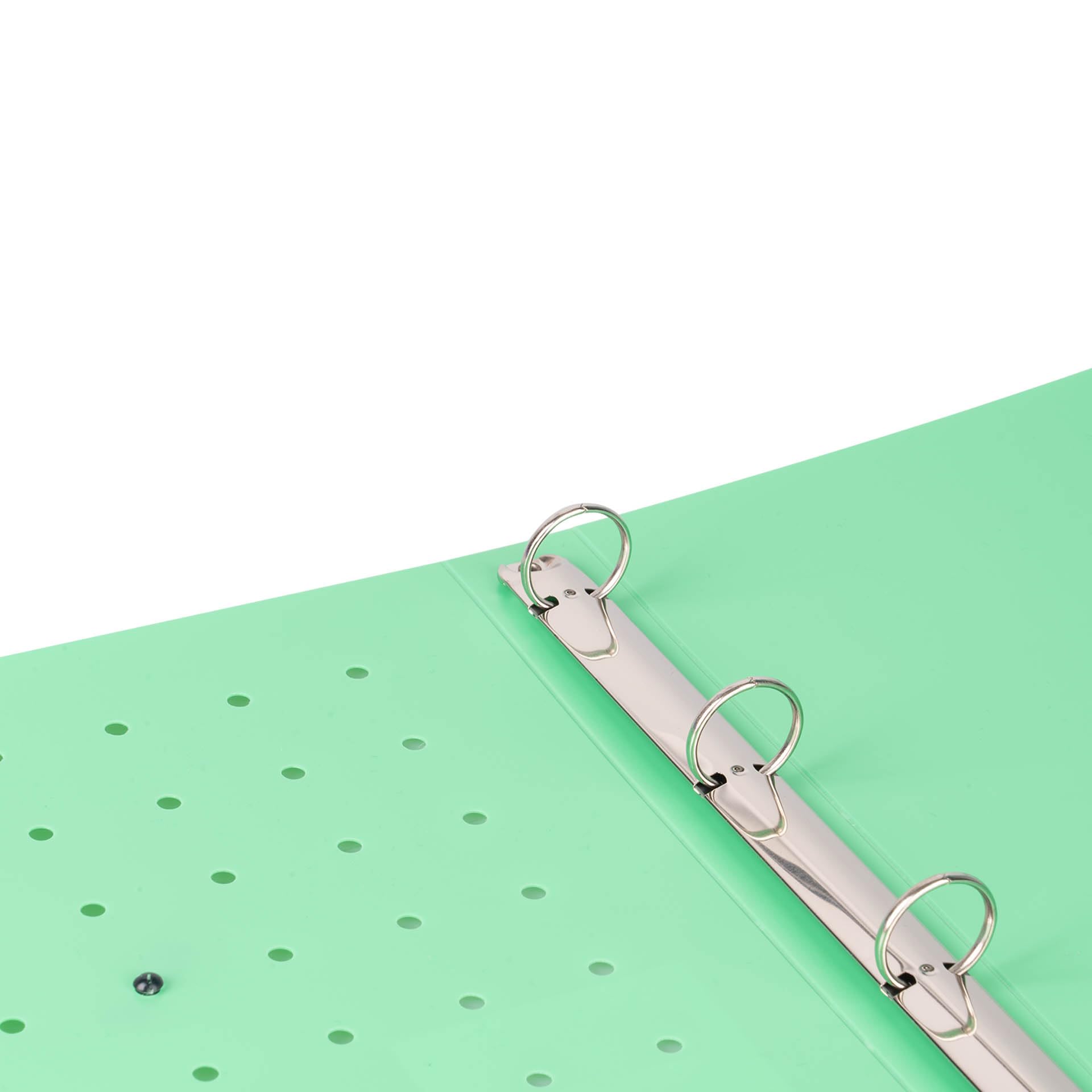 Colourbook Pin It Raccoglitore ad Anelli A4 Personalizzabile Irish Green - 4 Anelli D30, Dorso 3cm, 63 Fori per Pins e Charms, Pin Colourbook Incluso