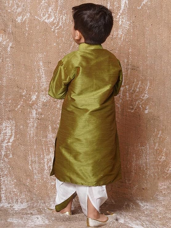 Image of AJ DEZINES Kids Ethnic Wear Pure Cotton Dhoti Kurta Set For Boys