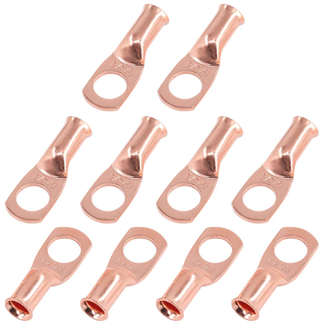 Buy Rustark 10 Pcs 6 AWG3/8'' Wire Lug Ends Heavy Duty Ring Lugs