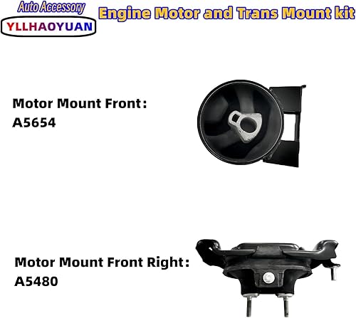 Miniatura 25 de Juego de 3 piezas de montaje de motor compatible con 2006 2007 2008 2009 Fo-rd Fusion 2.3L/3.0L Mercury Milan A5473 A5381 A5474