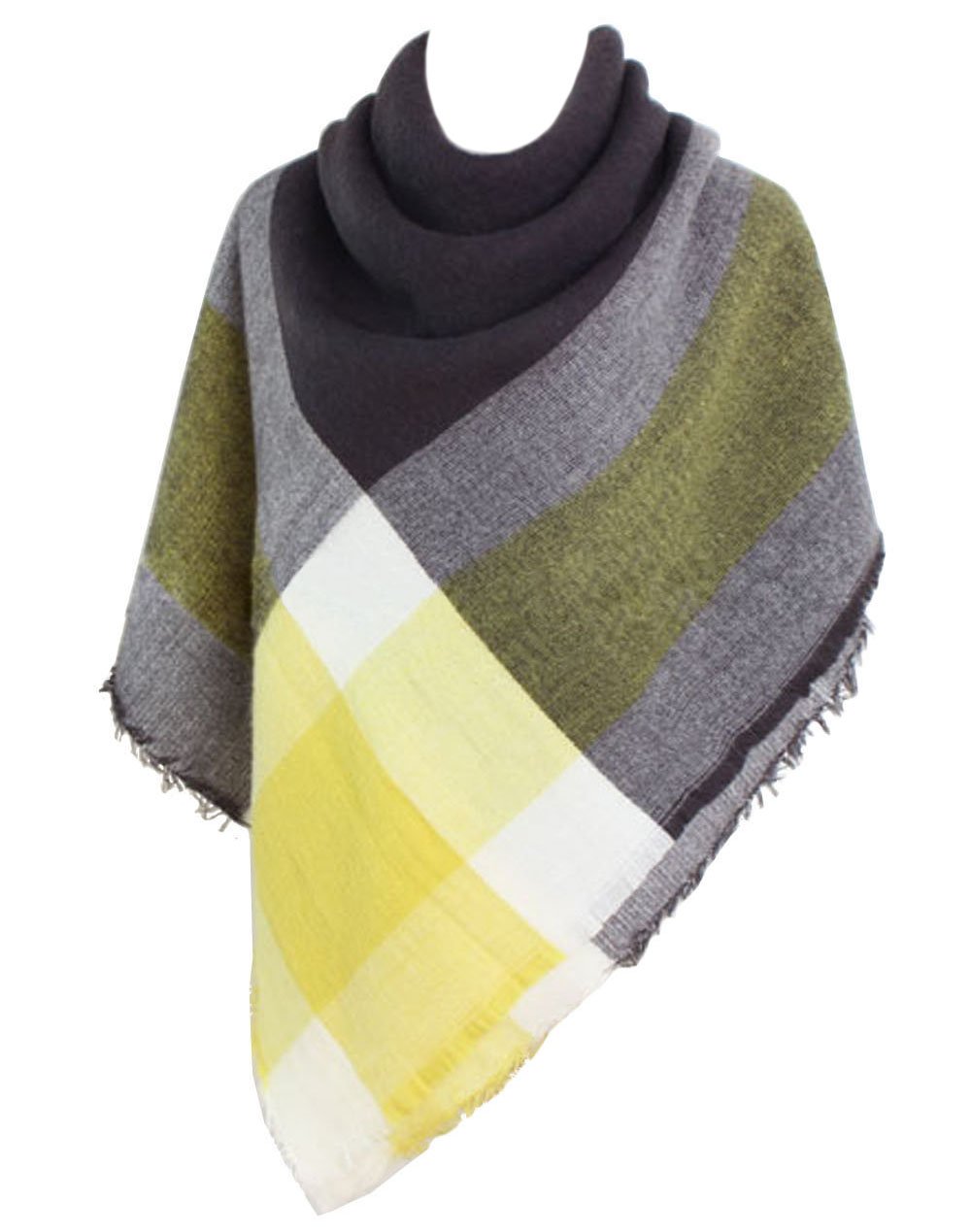 DELEY Retro Damen Tartan Schal weicher karierter karierter Schal Wickelschal Decke Schals