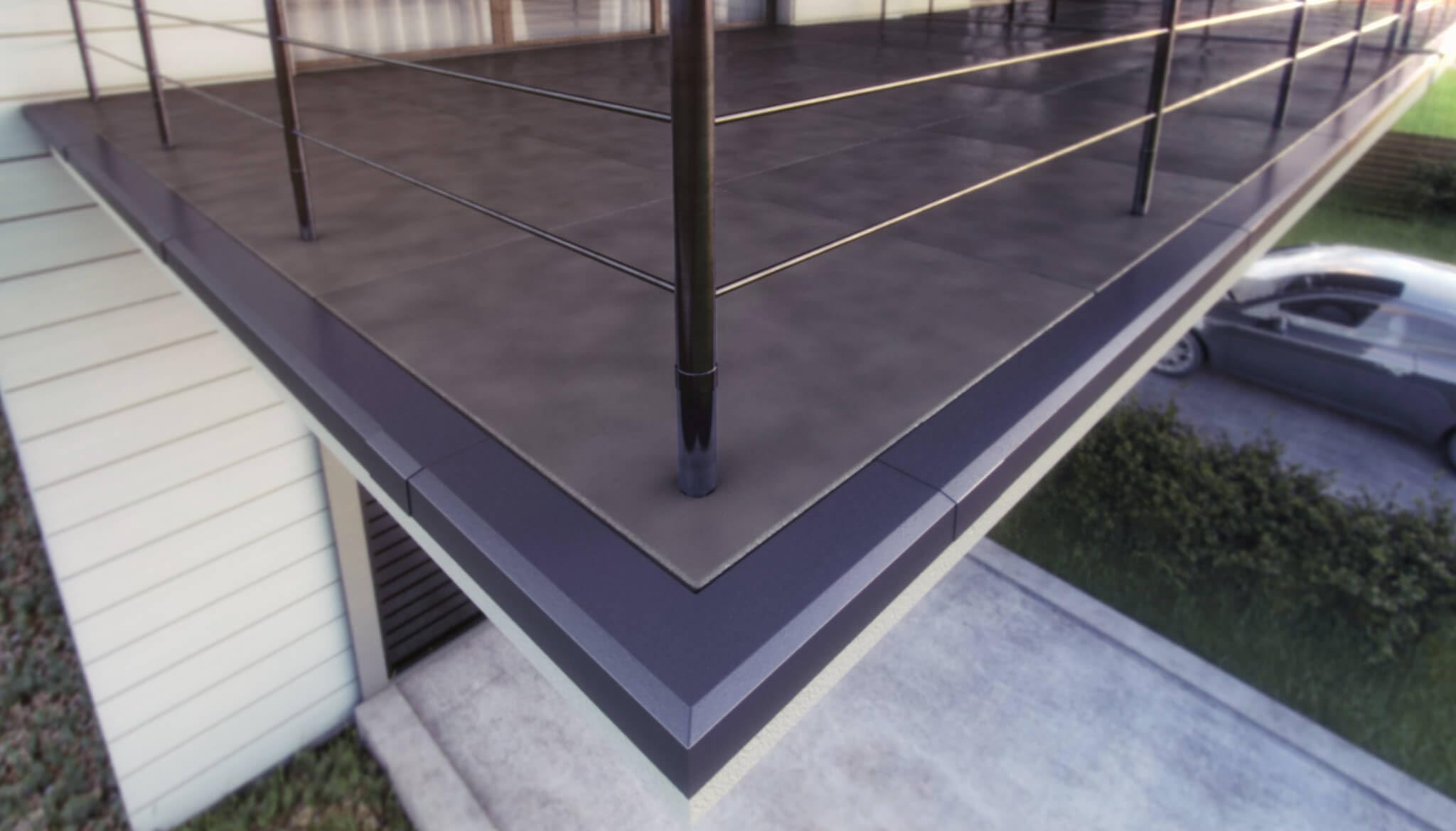 Renoplast® Perfil de Alero de Aluminio K301 200cm Grafito | Acabado de Terrazas| Suelos de Baldosas sobre Mortero Adhesivo| Sistemas de Drenaje de Agua Perfil en Ángulo| Protección contra la Corrosión