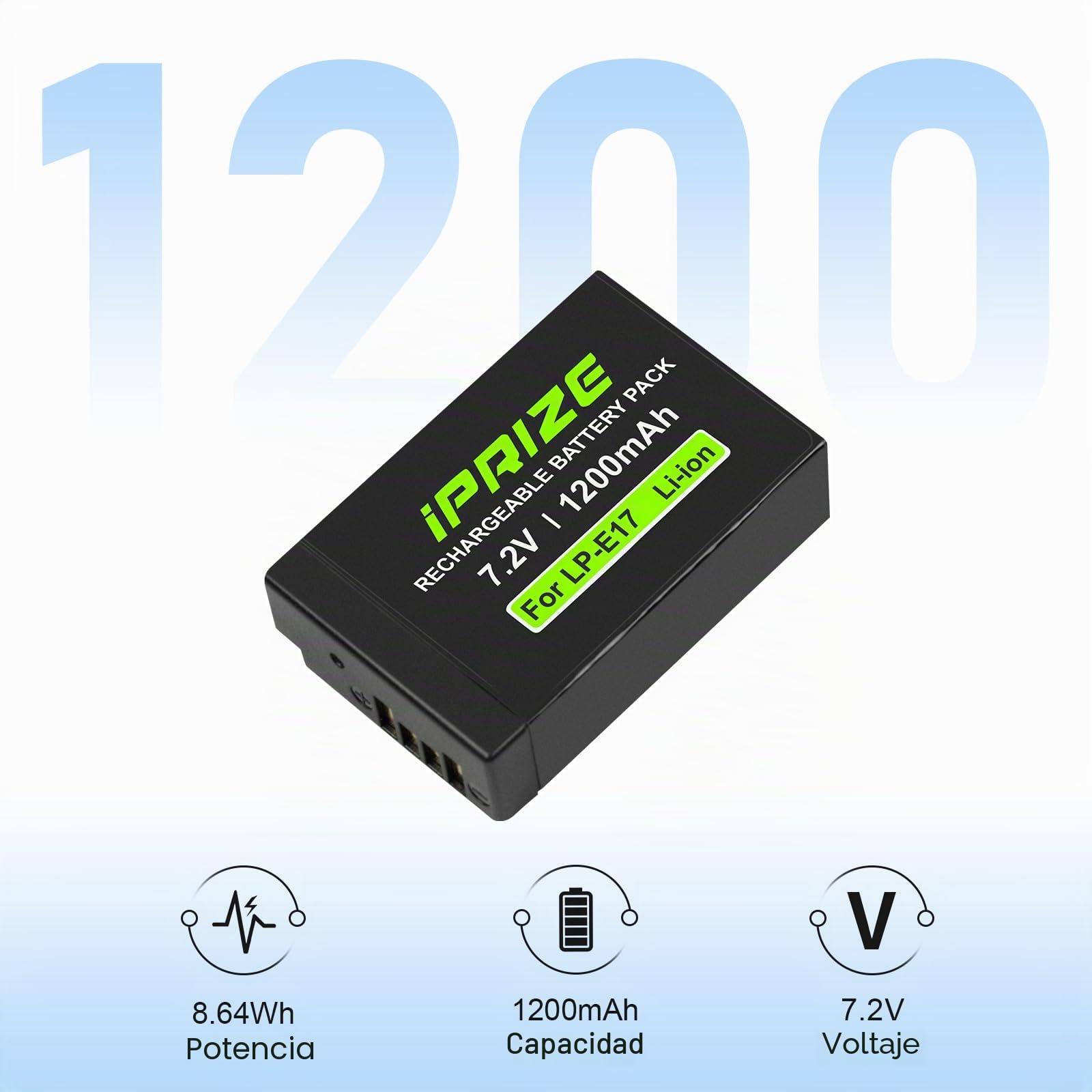 Pack De 2 Baterías LP-E17 De 1200mAh Y Cargador USB Para Canon EOS RP, R8, R10, R50, R100 Y Más