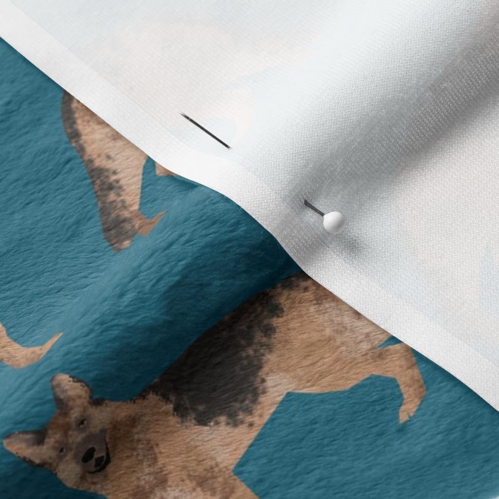 Spoonflower Fabric - German Shepherd Dog Dogs Cute Pet Navy Blue Shepherds Portrait Printed on Minky Fabric by The Yard - Sewing Baby Blankets Quilt Backing Plush