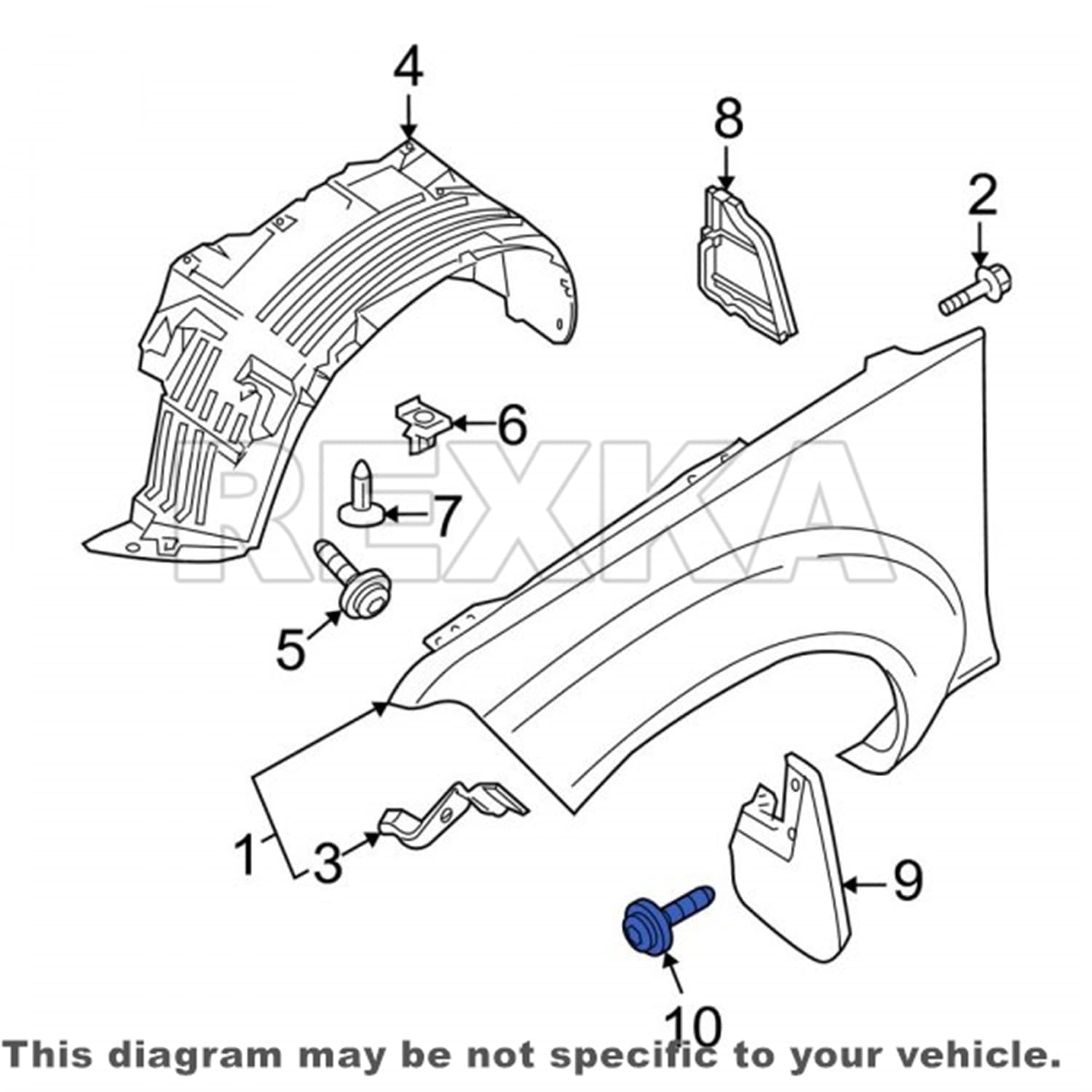 20-Pack Fender Liner Splash Shield Screws – For Nissan Rogue, Versa – Replaces 01454-N5061