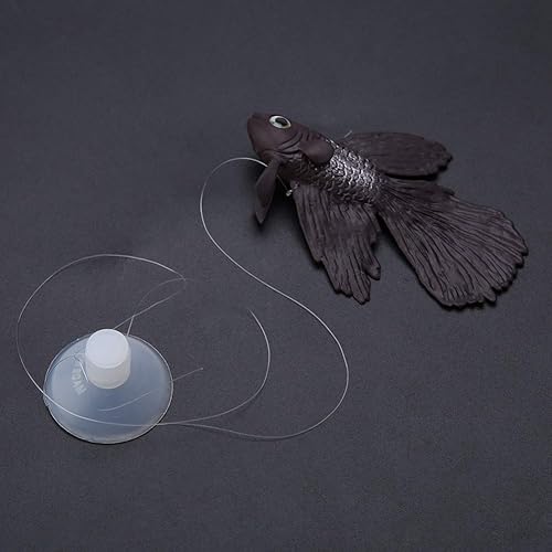 Miniatura 6 de FTVOGUE Peces de acuario que nadan de silicona artificial, divertido adorno de pez realista para pecera (pez Betta marrón)