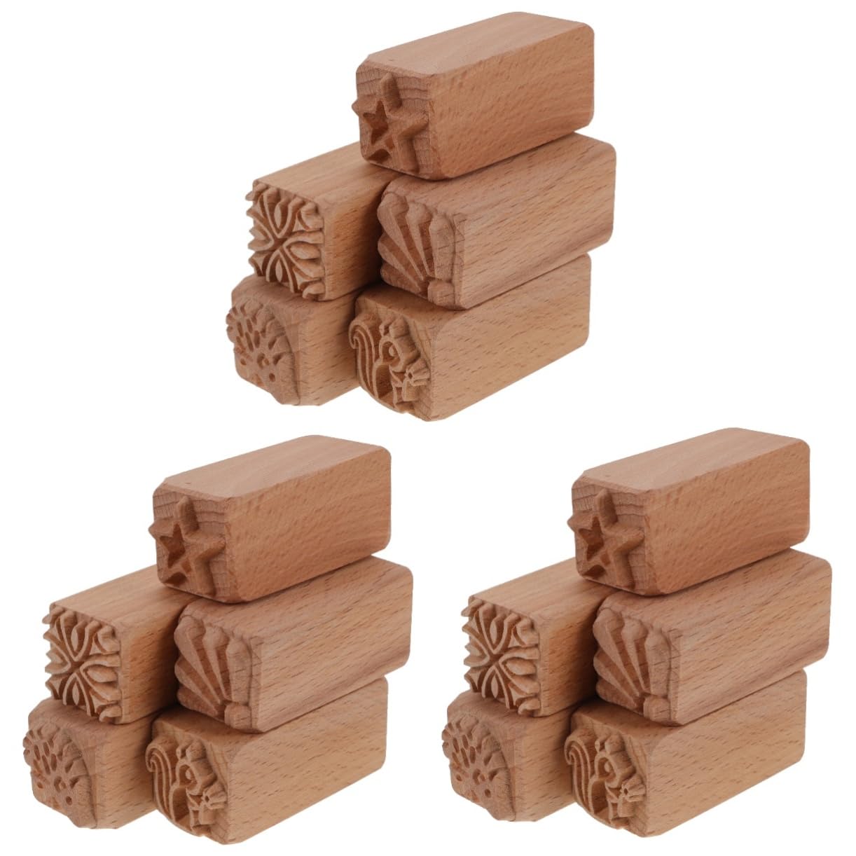 Lurrose 3 Juegos Sello De Textura De Madera Sellos De Arcilla Mousse Cacerola Horneando Pastel Estaño Estampadores Para Hornear Sello De Postre Moldes Para Hacer Postres 5 Piezas * 3