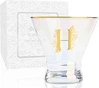 Vista 14 de Onebttl Vasos de Martini iridiscentes sin tallo con inicial L, regalos personalizados para mujeres, 8 onzas, regalos de cóctel, vasos de alcohol