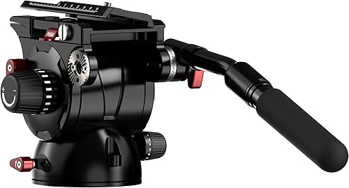 Miniatura 3 de IFOOTAGE Cabezal fluido Komodo K7, cabezal de trípode de video Cabezal de arrastre fluido para cámaras DSLR, videocámara, monopie y trípodes, carga