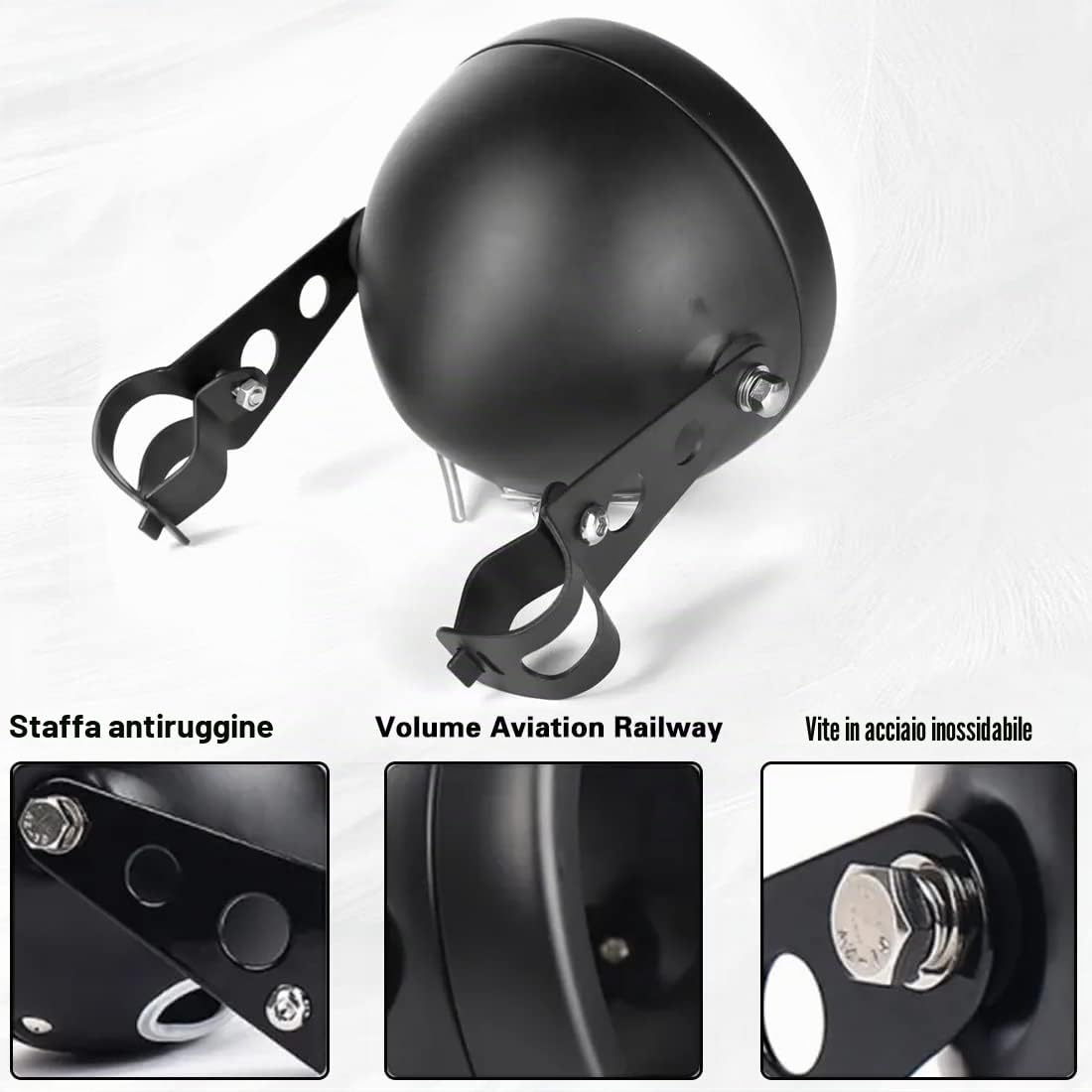 Staffa per faro LED, alloggiamento cavo, Compatibile con moto Harley Davidson, 14,6 cm