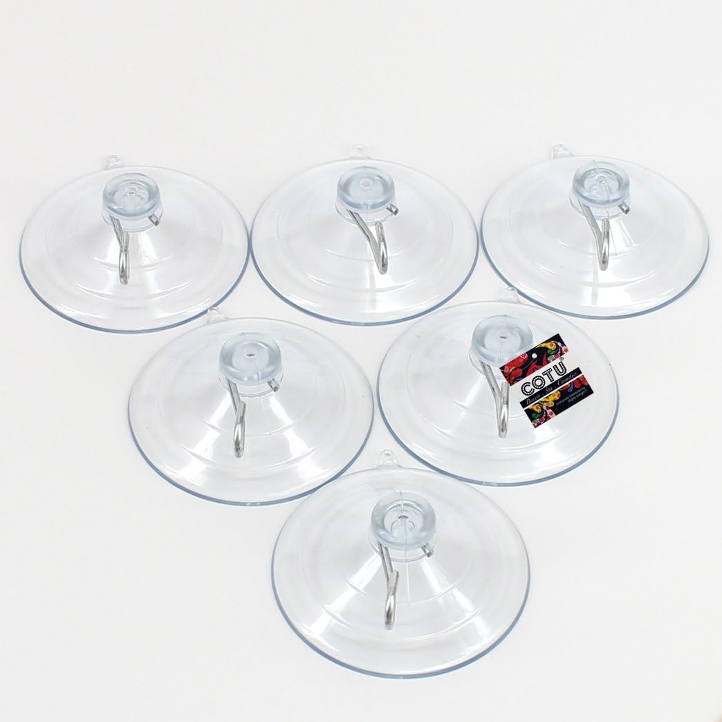 COTU Suction Cup Hooks, 2 1/2 Inch, 6 Pack COTU Suction Cup Hooks, 2 1/2 Inch, 6 Pack