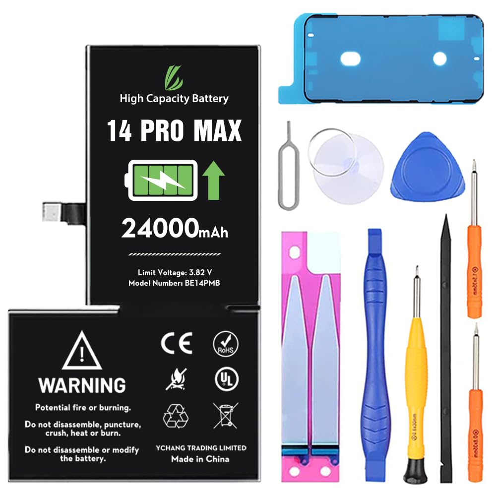 Amazon.com: LL TRADER Battery for iPhone 14 pro max, 24000 mAh