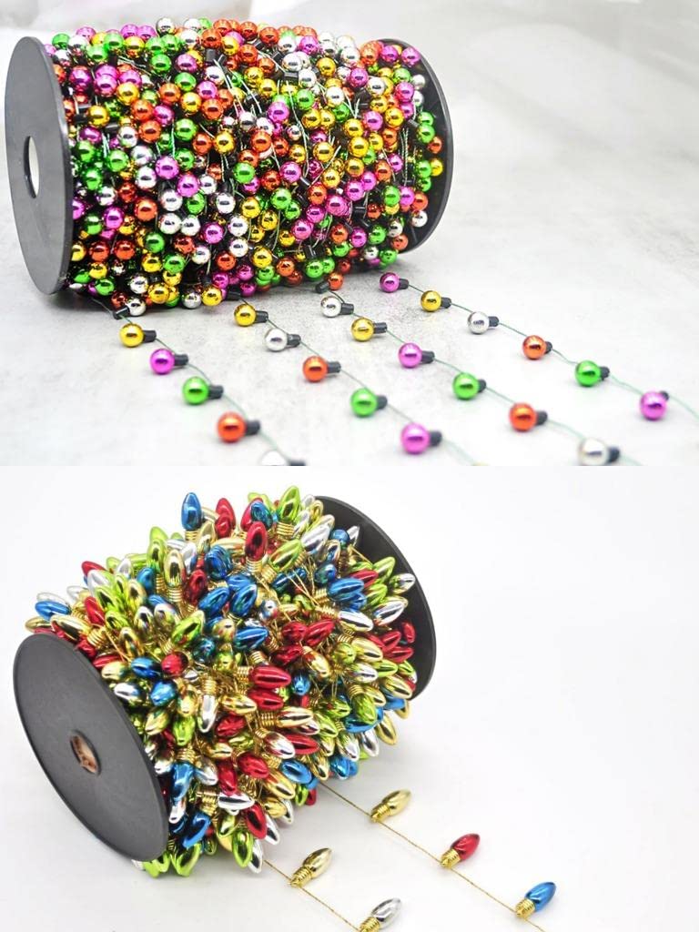 JIAOAO 2 Rolls 5M Dollhouse Christmas Light Strings - Colorful Miniature Lights for Christmas Decoration (No Power)