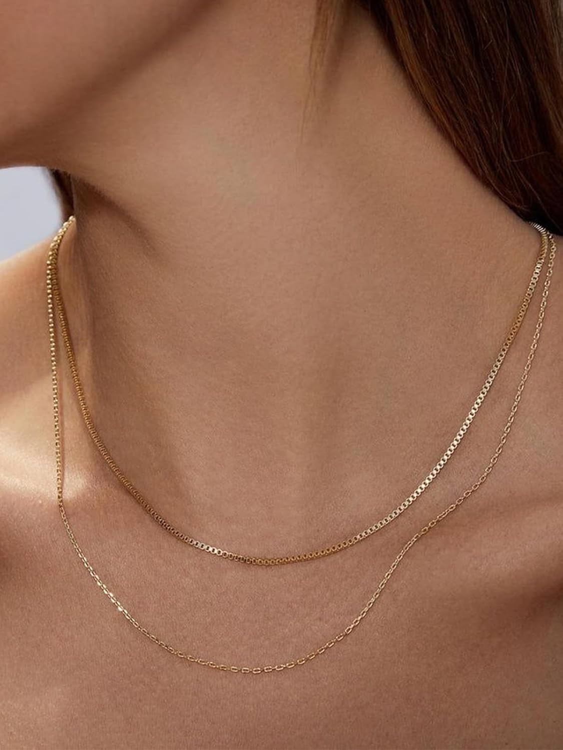 FOCALOOK Chain Necklaces for Women, 1.4MM Thin Cable Chains, 14K Gold/Rose Gold/Stainless Steel Silver/Black Plated, Hypoallergenic Long Chains for Pendant, 16 18 20 22 24 Inch - Image 7