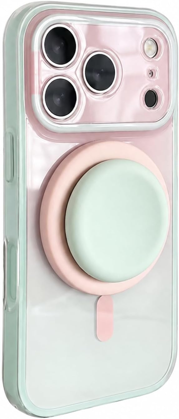Magnetic 2-in-1 Double-Layer Gradient Full-Cover Ai Button Case (15,Mint Green)
