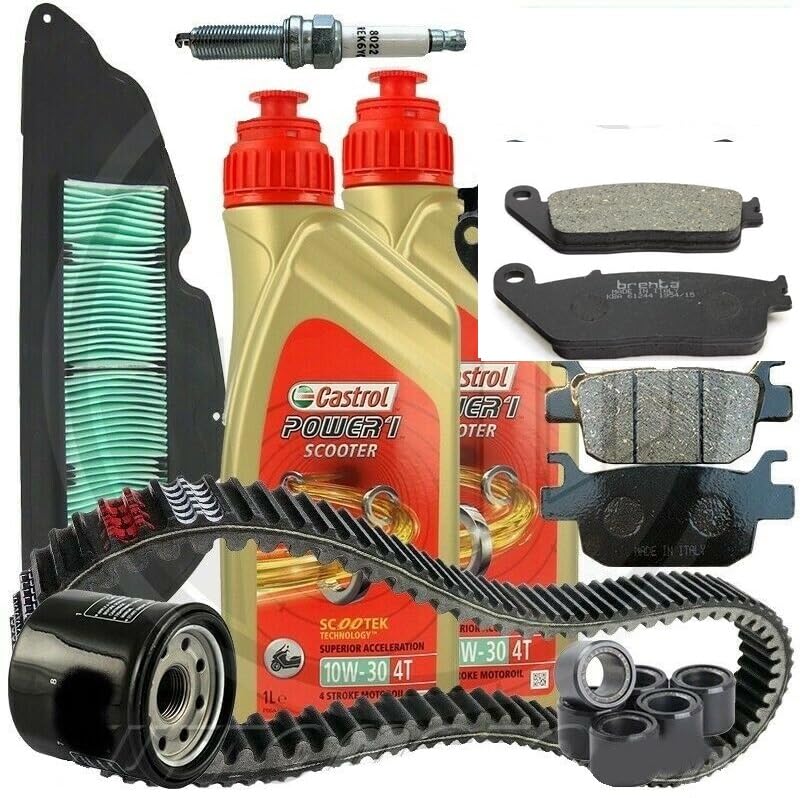 KIT TAGLIANDO COMPATIBILE HONDA SH 300 i 2015 2016 2017 2018 2019 2020 OLIO FILTRI CINGHIA RULLI CANDELA
