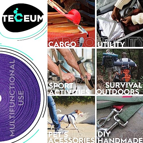 Image of TECEUM 3 /4 inch & 5 /8 inch & 1 inch & 1.5 inch & 2 inch Webbing - 10 25 50 Yards - 40+ Colors - Heavy Duty 1 Inch 1.5 Inch 2 Inch Backpack Straps - Webbing for Outdoors Indoors Crafting DIY