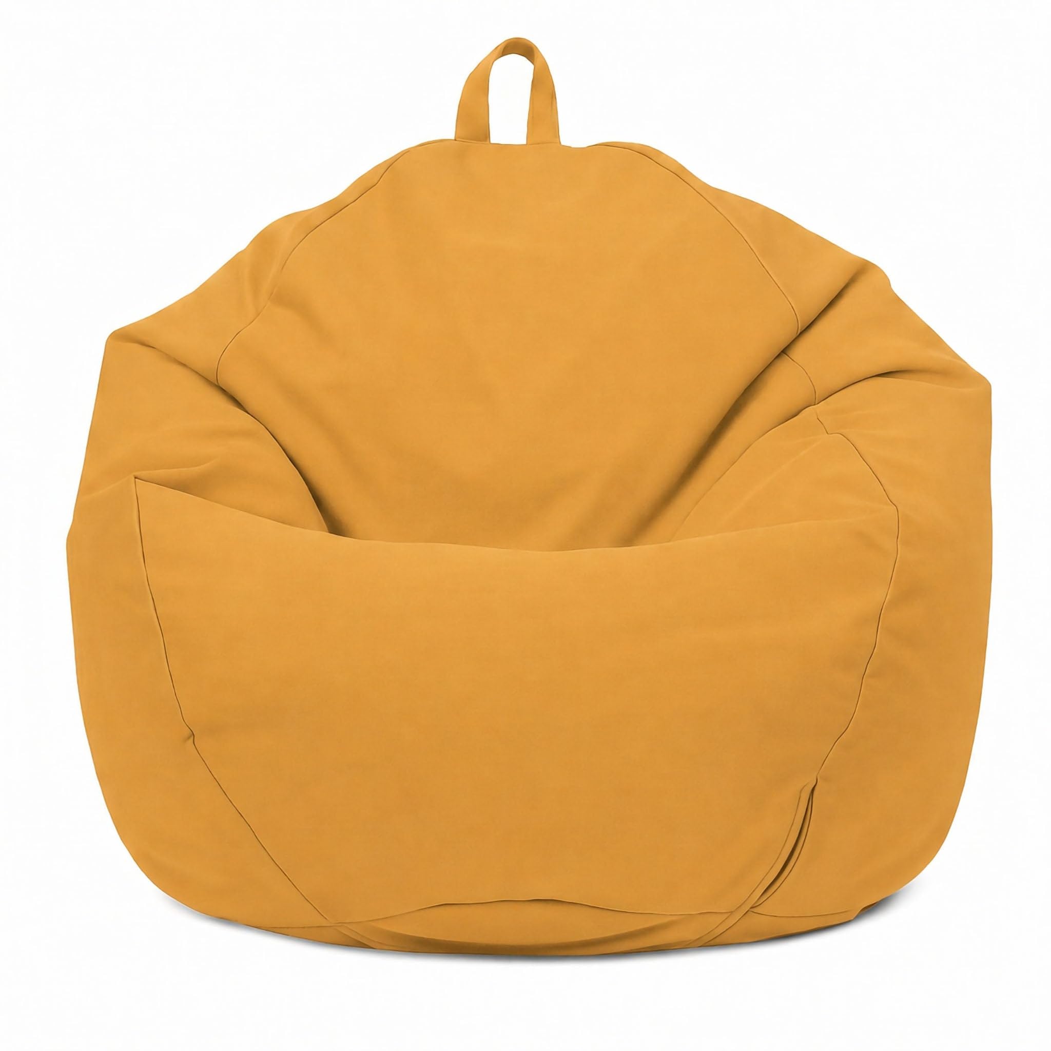 Pouf Poire Extérieur Géant Déhoussable, Rembourrage 200 L de Billes de Polystyrène Inclus, Taille XL Adulte et Enfant, 120x110 cm, Jaune