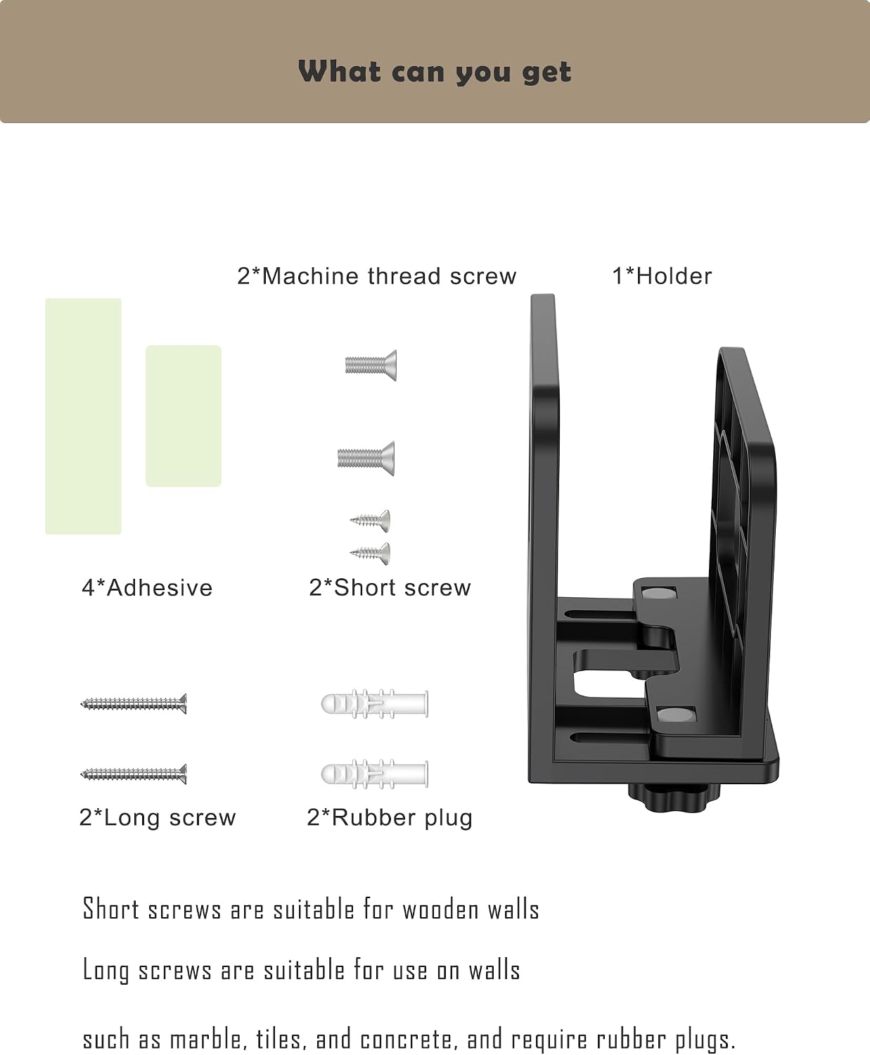 Cable Box Wall Mount for WiFi Router/Modem, Black | Compatible with Apple TV/ROKU, Compatible with Media Player/Switch/WII, Compatible with Power/Mini PC/Mac Mini
