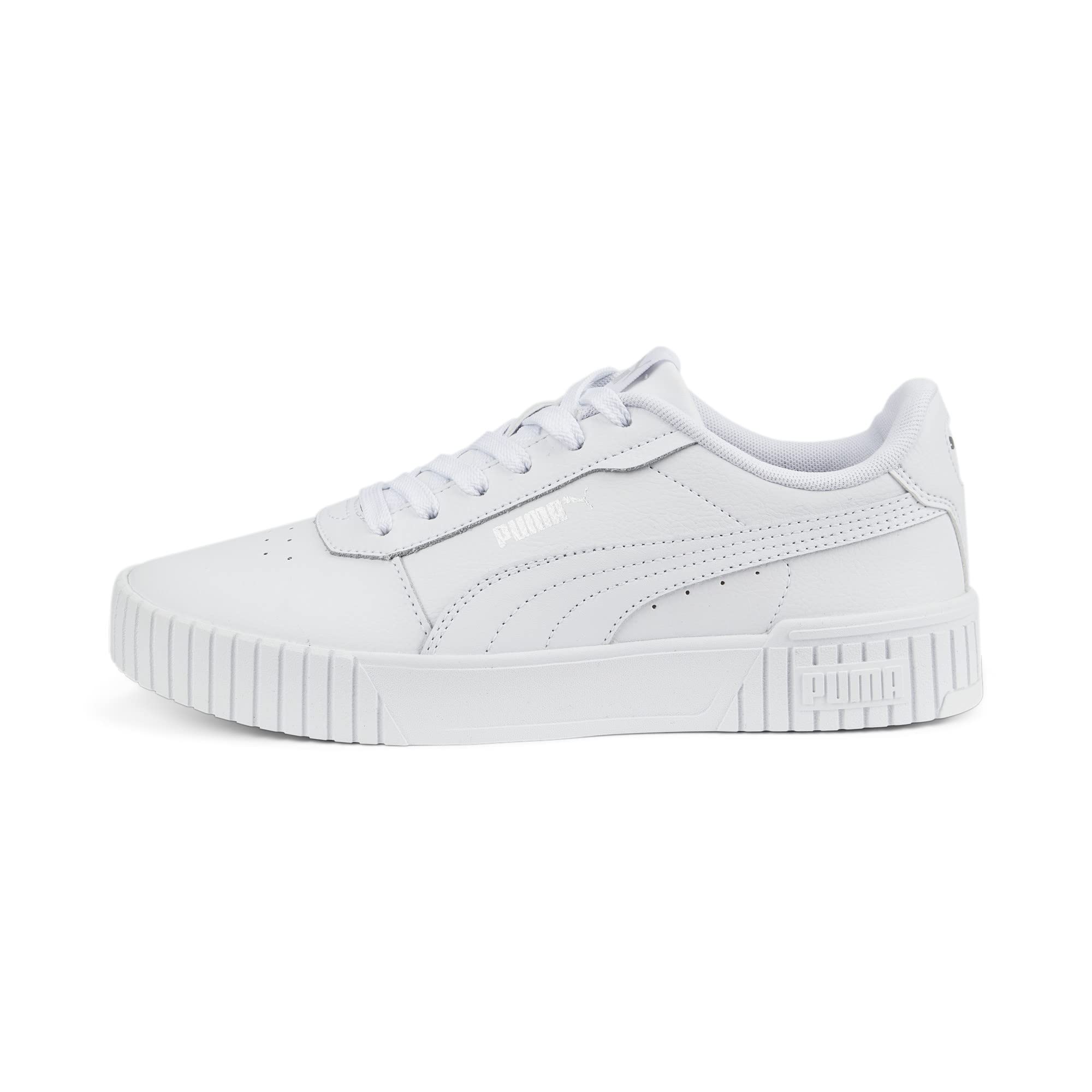 Puma Womens Carina 2.0 White-White-Silver Sneaker - 5 UK (38584902) (B09L5KMPHQ) Amazon Price History, Amazon Price Tracker