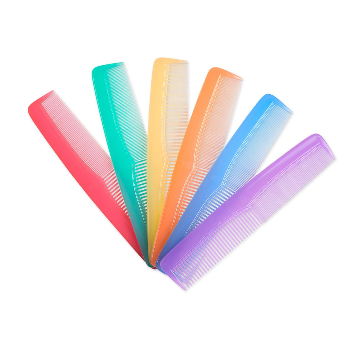 9inch Zodiac Hair Combs Set of 6, Rainbow Colours, Plastic Hair Styling Combs-image-15