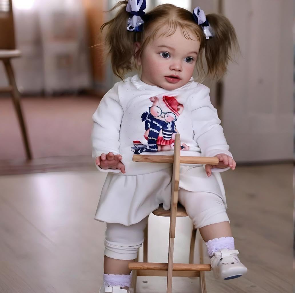 RXDOLL Bambole Reborn Toddler di grandi dimensioni Pippa 66 cm Bambole realistiche Reborn Baby che sembrano Real Morbido Panno in Vinile Corpo Realistico Bambino Bambola In Piedi Ragazza per Bambini 3