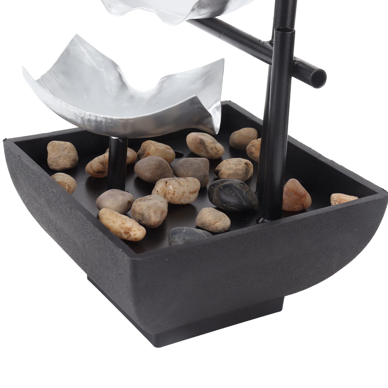 Adornos de Fuente de Agua Corriente de Escritorio USB, decoración de característica de Agua de Roca de Tres Capas, Ciclo silencioso, decoración del hogar de Escritorio de 5V