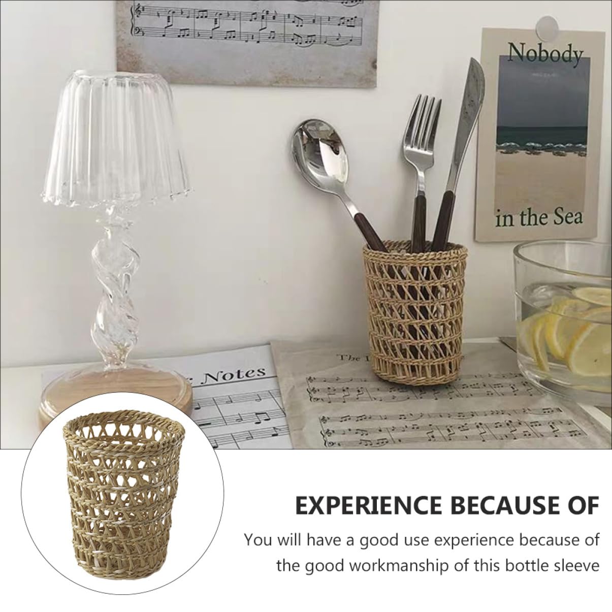 12piezas Cubiertas para Tazas De De Aislantes Térmicos Accesorios De Cocina Rústico para del y Decoración Natural