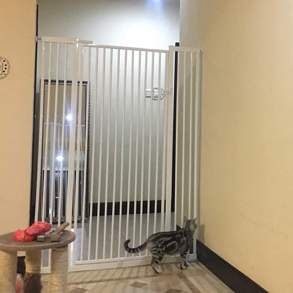 Barrière de sécurité animaux pour escalier et couloir ajustable en métal noir extensible