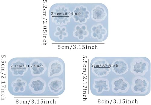 Miniatura 3 de FineInno 3 moldes de resina de flores, moldes de silicona de girasol 3D, moldes de fundición de cristal de margarita, joyería de artesanía epoxi de