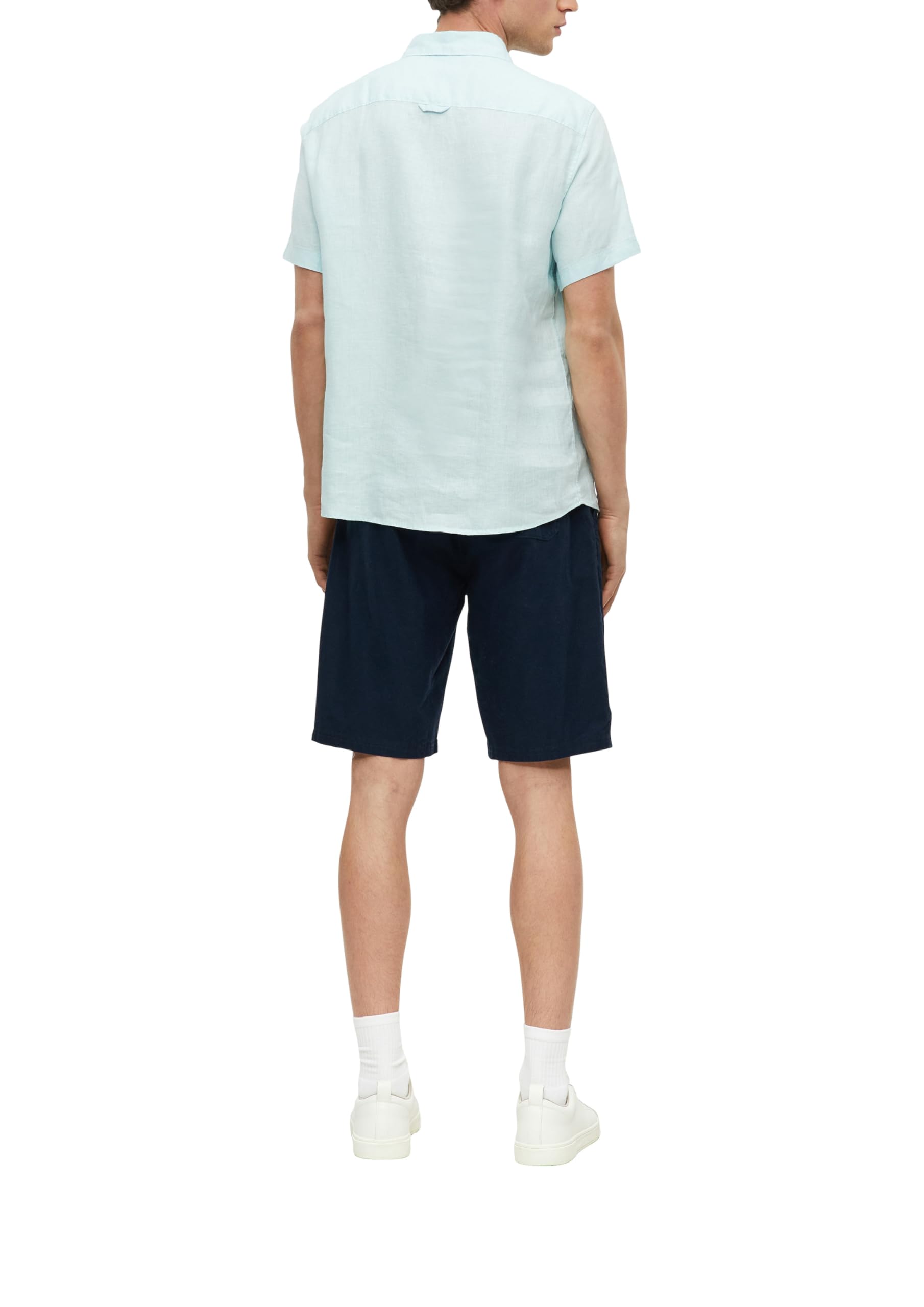 s.Oliver Herren Regular Fit: Leichtes Leinenhemd mit Kentkragen Leinenhemd Kurzarm, Regular Fit (1er Pack)